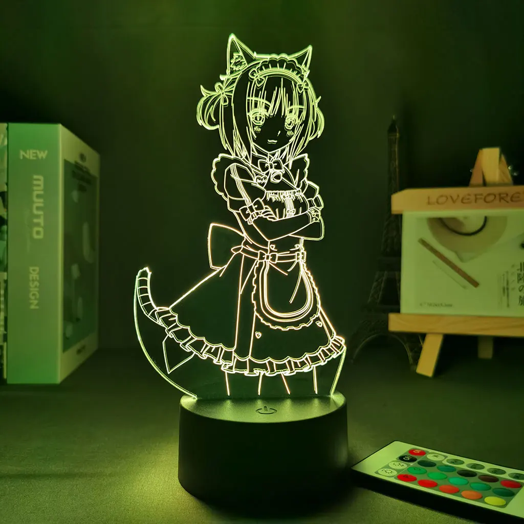 

Anime Figure Nekopara Azuki Led Night Light for Bedroom Decoration Birthday Gifts light Mange Waifu Room 3d Lamp Anime Nekopara