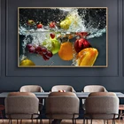 Современное настенное изображение на холсте, постер с фруктами и едой, картина для кухни, украшение для дома, настенное изображение яблока, винограда, ресторана