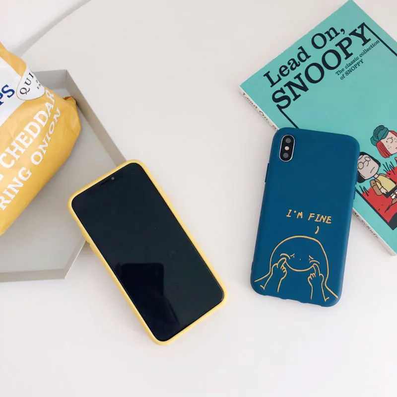 

Simple and Funny Keep Smiling IPhone11ProMax/12Mini/XR/XS/X/8/7 Drop-proof Solid Color Silicone Phone Case Wholesale