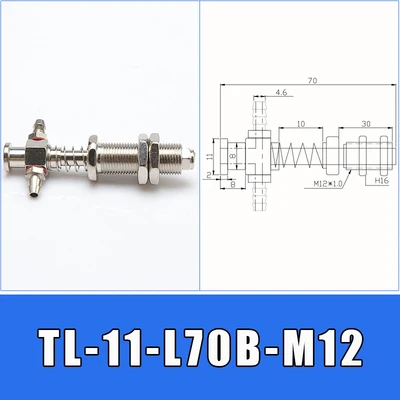 TL-11-L70B-M12 Большая голова 11 мм OD присоска манипулятор кронштейн для устройств аппаратные средства боковой хвост воздухозаборник Вакуумная присоска механическая рука M12 M10 - Цвет: TL-11-L70B-M12