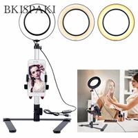photography dimmable led selfie ring light youtube video live 3500 5500k photo studio light with phone holder usb plug tripod