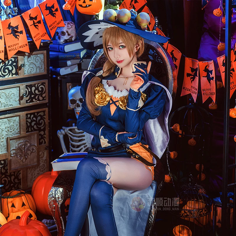 

Game Genshin Impact Mondstadt Lisa Cosplay Costume Women Sexy Dress for Halloween Outfits with Hat Carnival Suits Custom Made