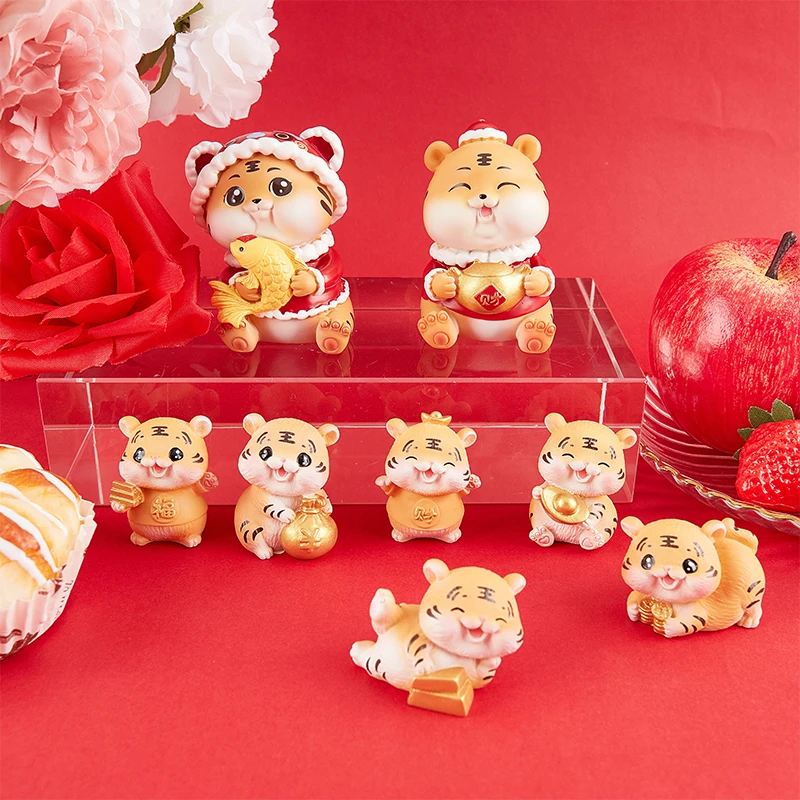 

1Pcs Cartoon Cute Little Tiger Little Figurine Crafts Figure Ornament Miniatures Home Decoration Accessories