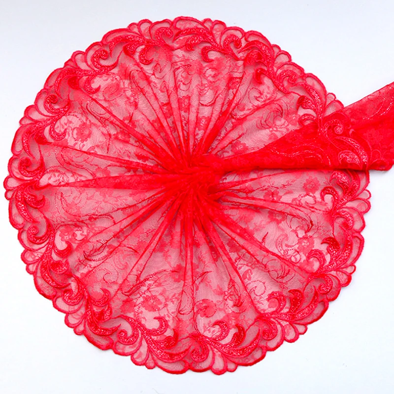 3 ярда 20 см красная сетчатая кружевная отделка ручной работы сделай сам одежда