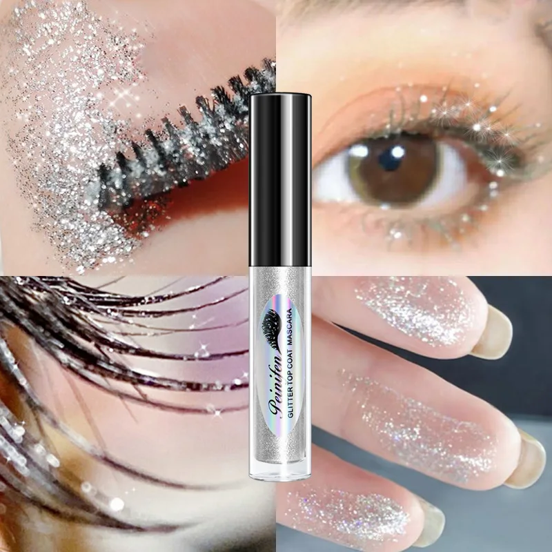 

Diamond Glitter Mascara Quick Dry Long Lasting Makeup Waterproof Mascara 4d Volume Curling Thick Shiny Eyelash Mascara