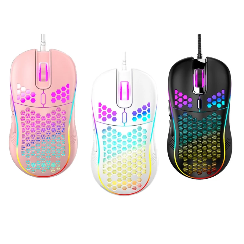 

Wired Gaming Mouse Ergonomic USB Optical Mouse Compatible with Windows PC Laptop Supports DIY Keybinds Rapid Fire Button