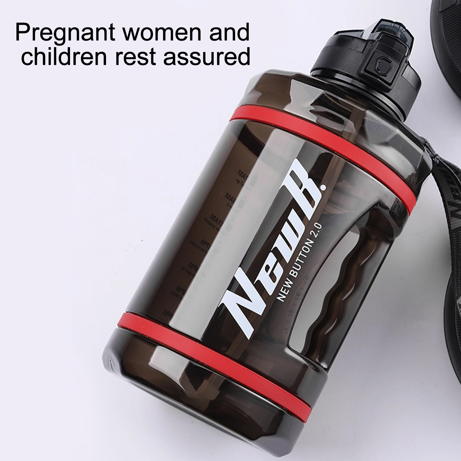 

Питьевая походная бутылка для кемпинга с соломинкой спортивная чашка портативный уличный черный 2200 мл тритановый прочный кувшин для воды б...