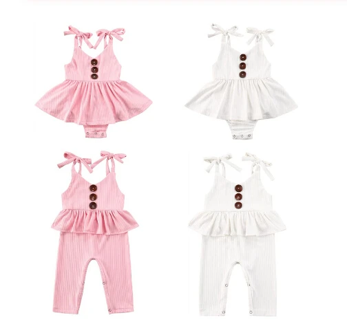 

Летние комбинезоны с оборками для маленьких девочек; Одежда для новорожденных; Хлопковый комбинезон без рукавов с оборками для малышей; Цел...