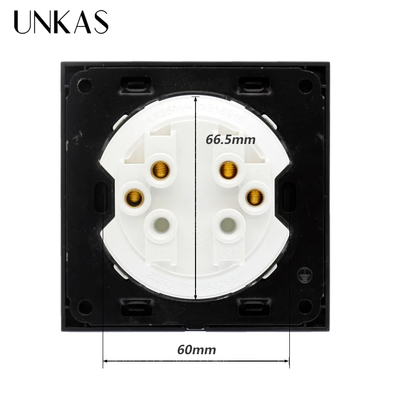 Настенный выключатель UNKAS 2 комплекта 1 со светодиодным индикатором черная