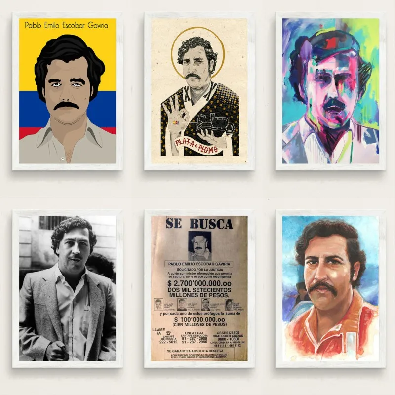 

Pablo Escobar Hot Famous Art Painting Vintage Canvas Poster Wall Home Decor