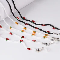 plastic black white beaded red cherry mask chain elegant trendy party outdoor wear necklace party gifts for friends girls women