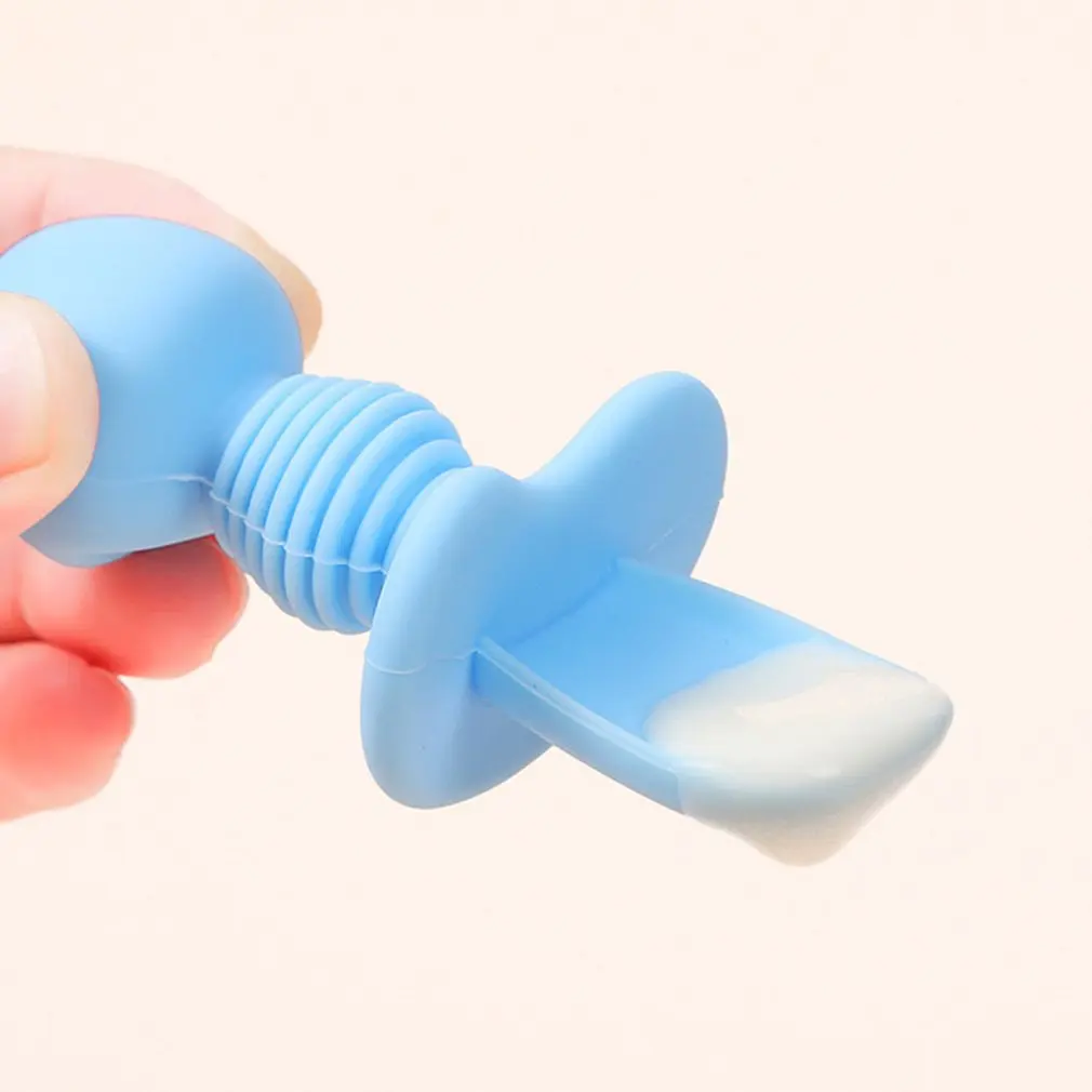 2Pcs/set Soft Silicone Baby Spoon Set Baby Feeding Dishes Tableware For Children Learn To Eat Training Spoon Baby Things