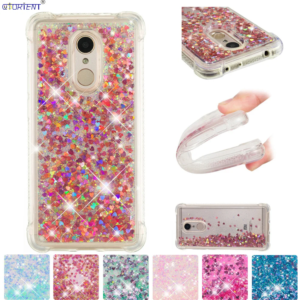 Блестящий чехол для Xiaomi Redmi 5 Plus милый мягкий силиконовый бампер с блестками и
