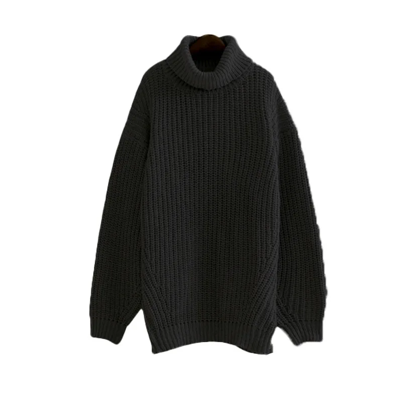 

New Oversize High Neck Turtleneck Thickened Long Sleeve Knitted Sweater Women