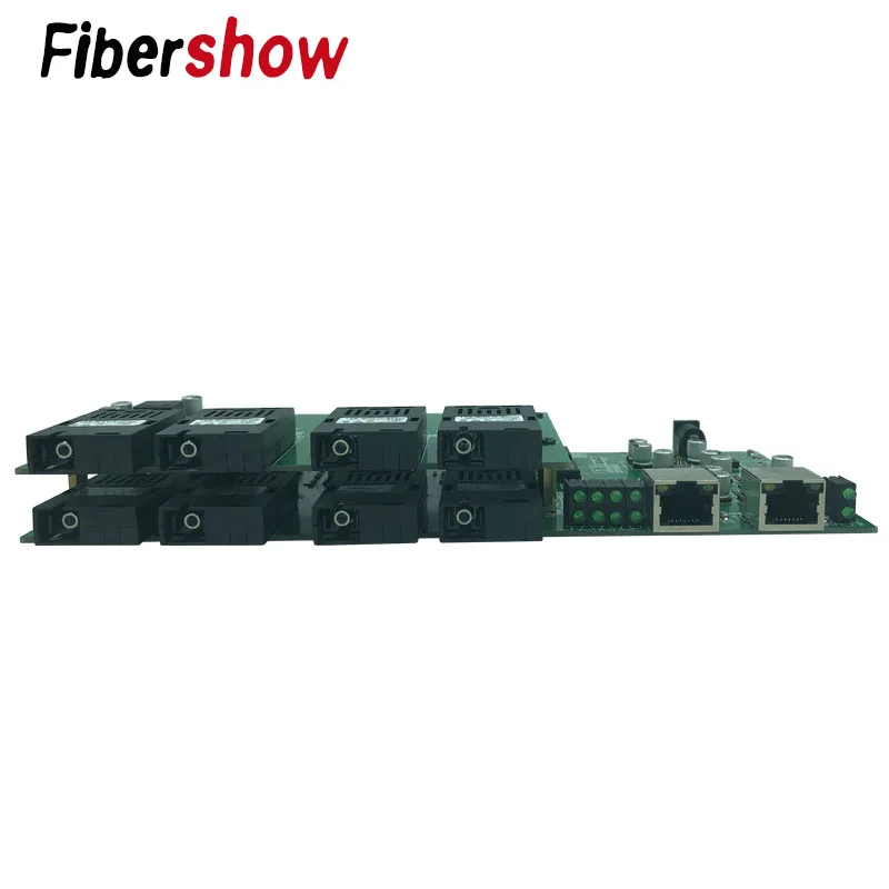 Гигабитный промышленный одномодовый оптоволоконный коммутатор Ethernet 8 155 м волоконный порт 2 1000 м RJ45 печатная плата