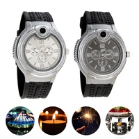 watch watch style metal open flame lighter creative mens sports open flame watch lighter inflatable adjustable fmale encendedor