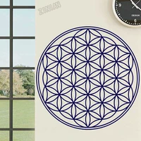 Flower Of Life Wall Sticker For Room Window Overlapping Circles Grid Geometric Pattern Symbol Vinyl Wall Decal For Bedroom Y143