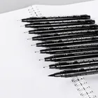 12 шт.компл. водостойкая устойчивая к выцветанию микрон PenTip тонкая подкладка черный скетч водный маркер ручка для манги канцелярские принадлежности