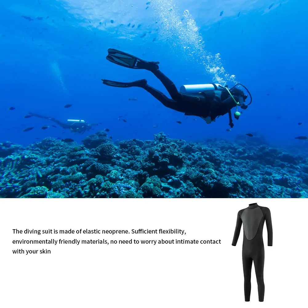 

Diving Wetsuit Men 3MM Ultra Stretch Neoprene Full Body Suit Back Zip Swimsuit for Spearfishing Snorkeling Canoeing Black XXXL