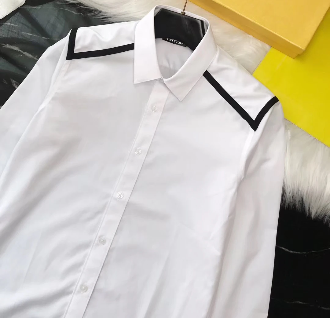 

Mens Cotton DUYOU Shirt Men Dress Shirt Men Black stripe decoration on the shoulder High Quality Slim Fit Casual Shirts DY2276