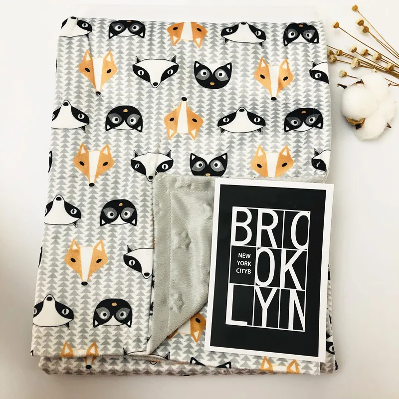 Одеяло детское Двухслойное из кораллового флиса с принтом в виде совы|Одеяла и