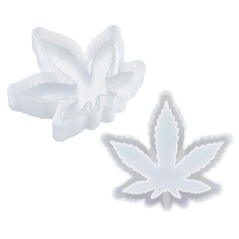 

2Pcs Maple Leaf Ashtray Epoxy Resin Mold Jewelry Storage Box Tray Silicone Mould D7WB