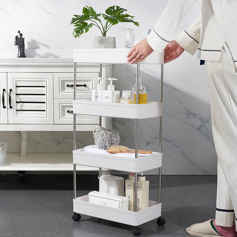 

Movable Storage Rack With Wheels Multi-layer Storage Cart Rolling Wheels Kitchen Organizer Bathroom Kitchen accessories