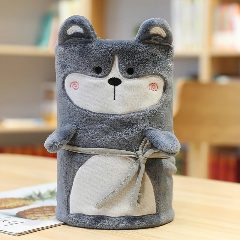 

Cartoon small animal foldable small blanket coral pile blanket gift roll blanket children's blanket flannel pet blanket