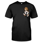 Хлопковая футболка CLOOCL, модная брендовая Футболка с принтом Бигля в кармане, повседневные топы в стиле Харадзюку, забавные хлопковые черные футболки, Прямая поставка