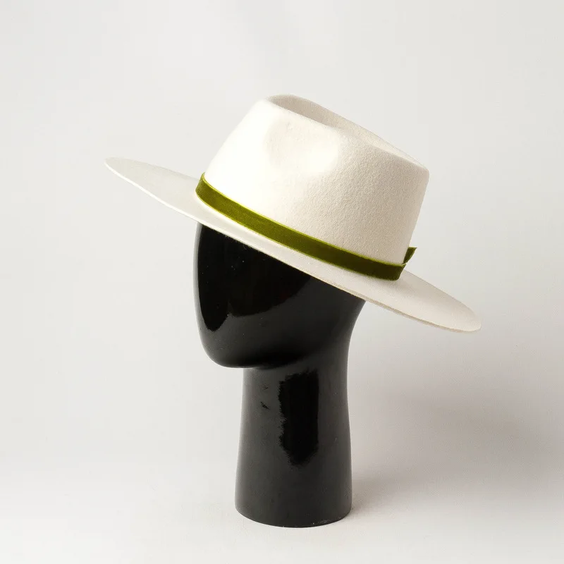 Autumn Winter New Fashion Velvet decorative band Fine smooth woollen Casual fashion felt jazz hat