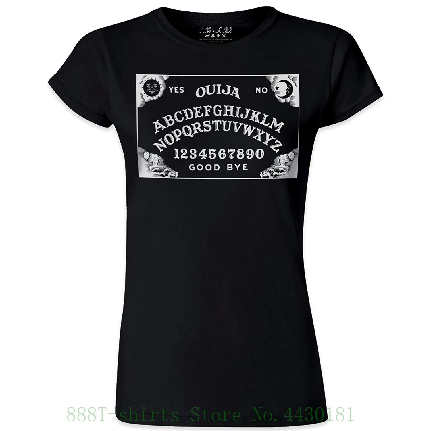 Женская винтажная хлопковая Футболка Ouija Board в стиле ретро черная футболка с