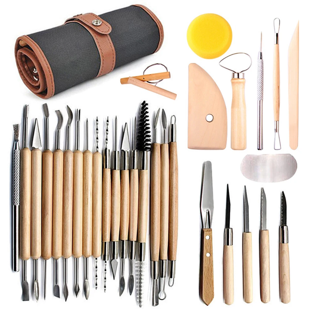 

DIY Ceramics Clay Sculpture Polymer tool set Beginner's Multi-tools Craft Sculpting Pottery Modeling Carving Smoothing Wax Kit