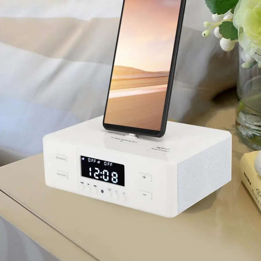 D9PRO 3 in 1 Alarm Clock USB Charging Playback FM Stereo Radio Bluetooth-compatible Speaker 110-240V portable speaker | Электроника