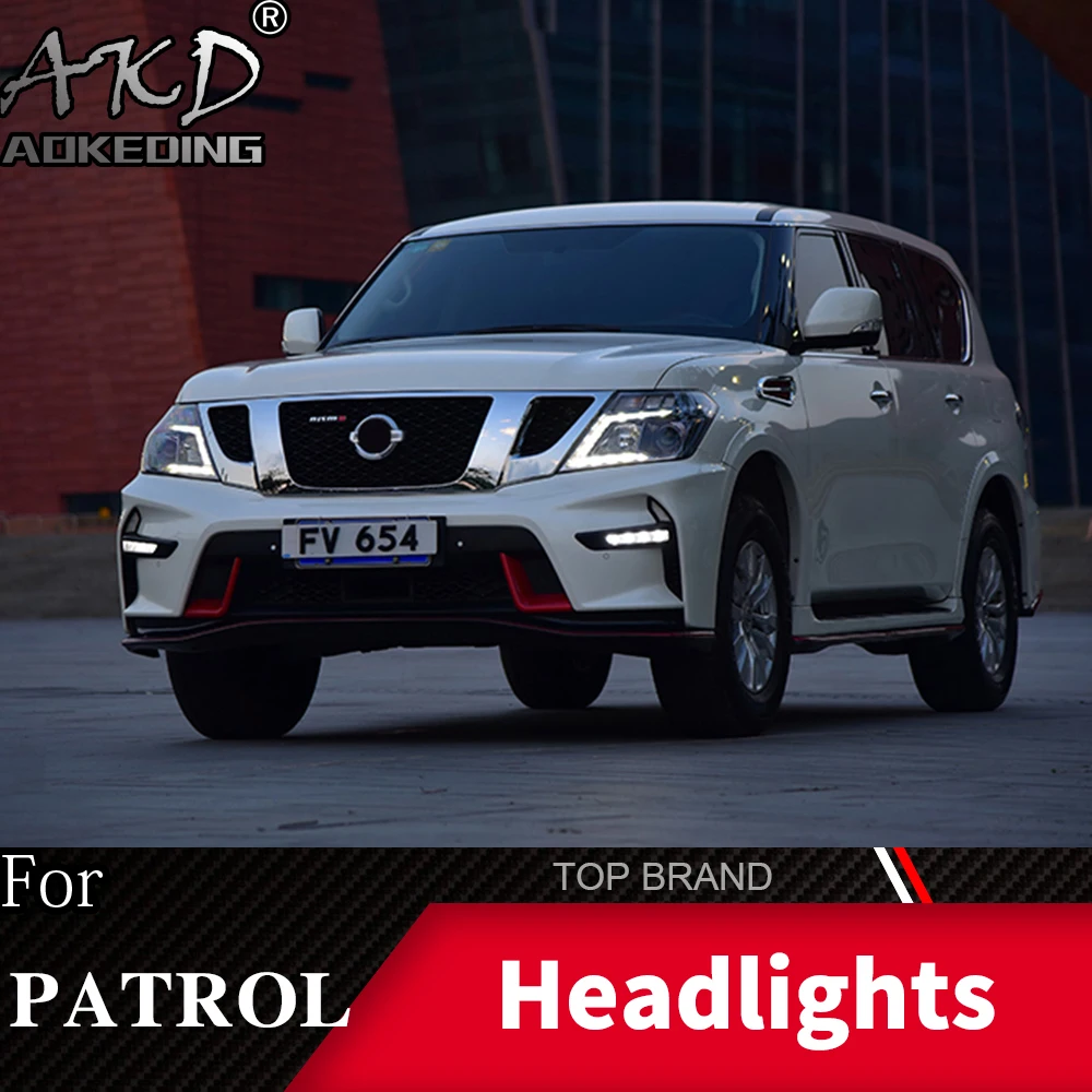 Фара для Nissan Patrol Y62 2010- фары Противотуманные фары Дневные ходовые огни DRL H7 светодиодный Биксеноновая лампа автомобильные аксессуары