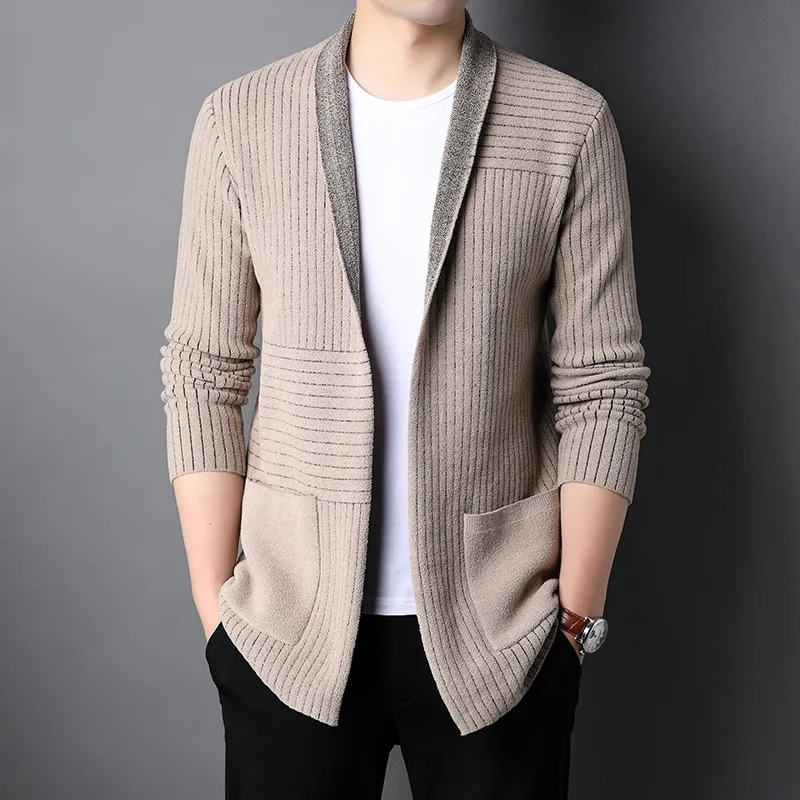 

2022 Autum Winter Brand Fashion Knit Japanese Street Wear Mens Long Cardigan Retro Sweatercoats Casual Jacket Men Clothing