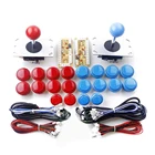 Наборы для аркадных игр сделай сам с 2 наклейками и 20 светодиодными кнопками для аркадных игр Mame Raspberry pi красного и синего цвета