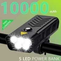 20000 lums 10000mah 5t6 bicycle light usb rechargeable 3 l2 digital display bike light front cycling mtb headlamp as power bank