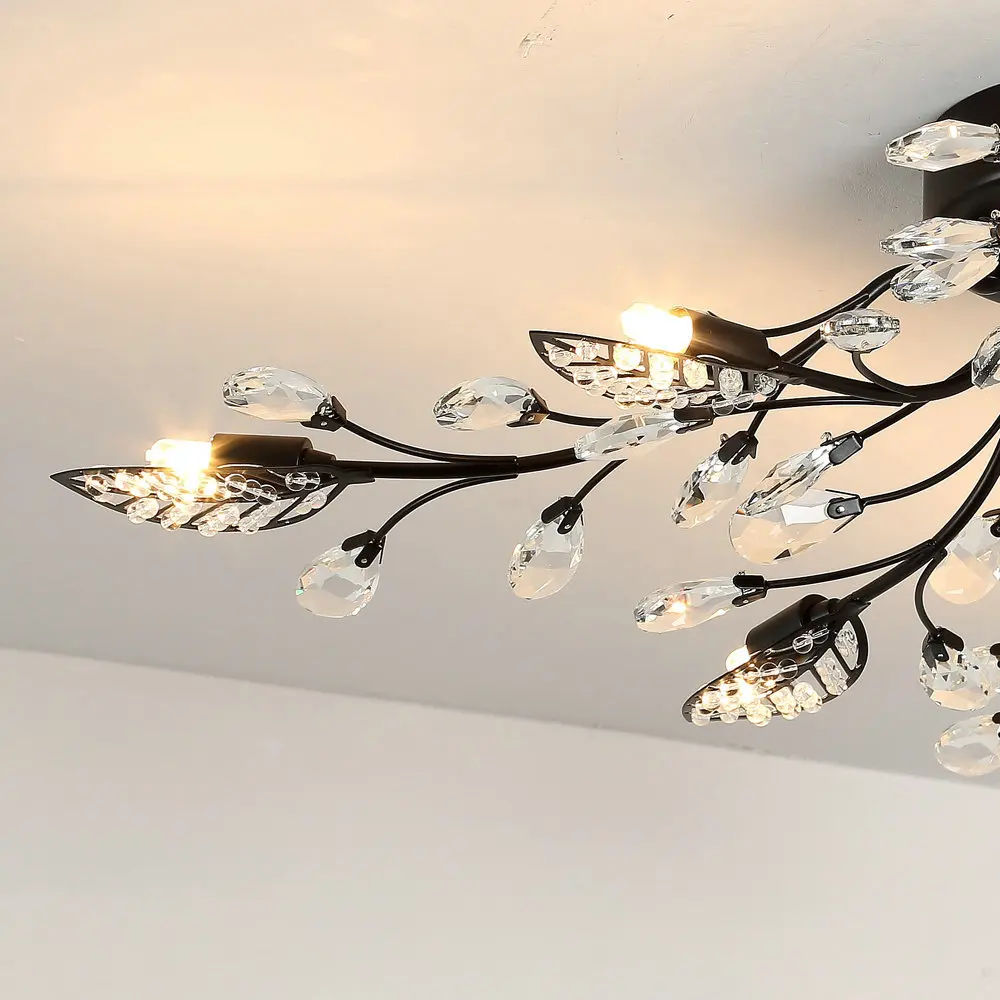 

Modern Vintage Indoor LED Crystal Chandelier Lights Lamp Fixtures for Living Room Bedroom House Decoration Home Lights