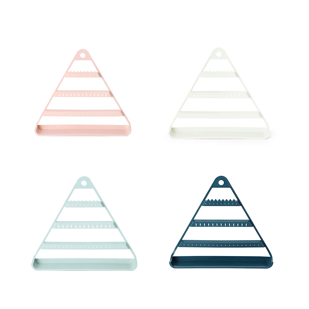 

Earrings Ear Studs Necklace Display Storage Rack Jewelry Box Triangle Hanging Stand Organizer Hold Organizers Jewelry Shelf
