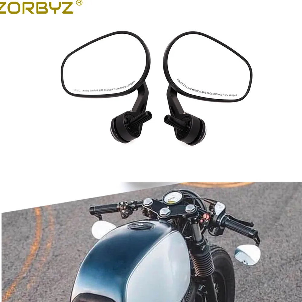 Черное овальное боковое зеркало ZORBYZ на руль 12 мм болт для BMW R nineT Scrambler Urban F800R S1000R