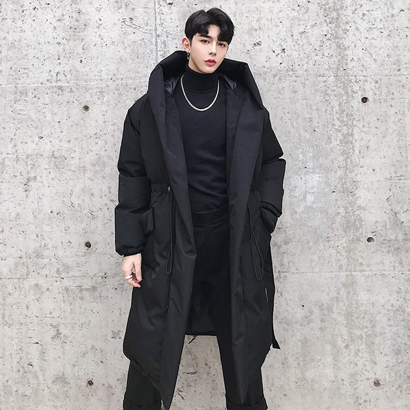 Женское! Зимнее Новое Стильное дизайнерское мужское Длинное свободное хлопковое