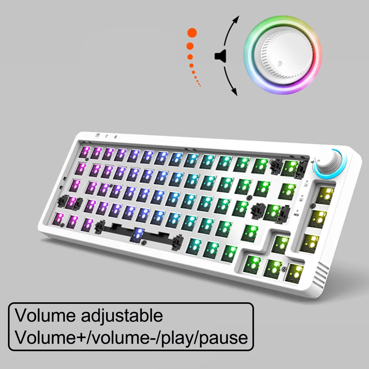 tm680 hot swap mechanical keyboard kit wireless 3 mode rgb compatiable with 35 pins for cherry gateron kailh dial knob keyboard free global shipping