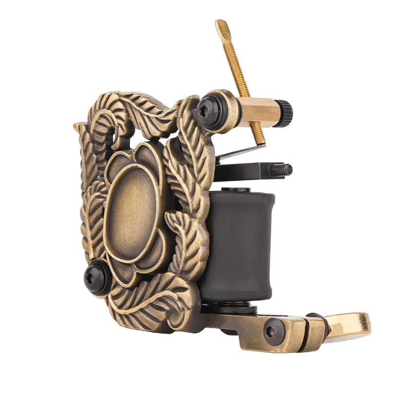 Cheap-Tattoo-Machines gun leaf copper Handmade Tattoo Machines Gun 10 Wrap Coils Cast Iron Machine For Liner/Shader | Красота и