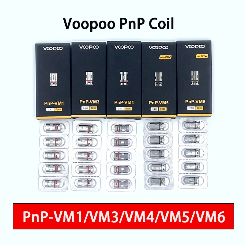 

Original VOOPOO PNP COILS VM1 VM3 VM4 VM5 VM6 TM1 TM2 M1 R1 R2 TR1 TR2 DRAG VINCI ARGUS Series Electronic Cigarette Vape Core