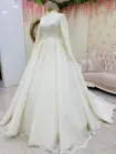 Мусульманское свадебное платье с аппликацией для невесты, свадебное платье невесты с длинным рукавом, высоким воротом, марокканский кафтан, 2021