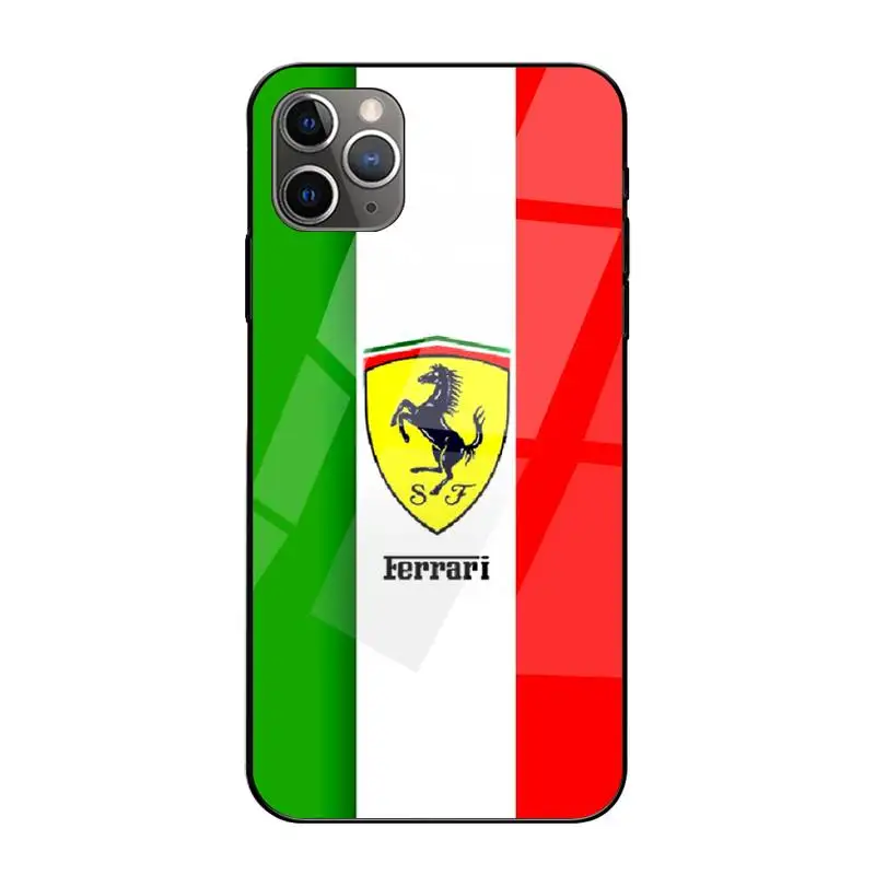 

0 Supercar Luxury Car Ferrari Phone Case Tempered Glass For Iphone 6 6s 7 8 Plus XR X XS 11 12 Pro Max
