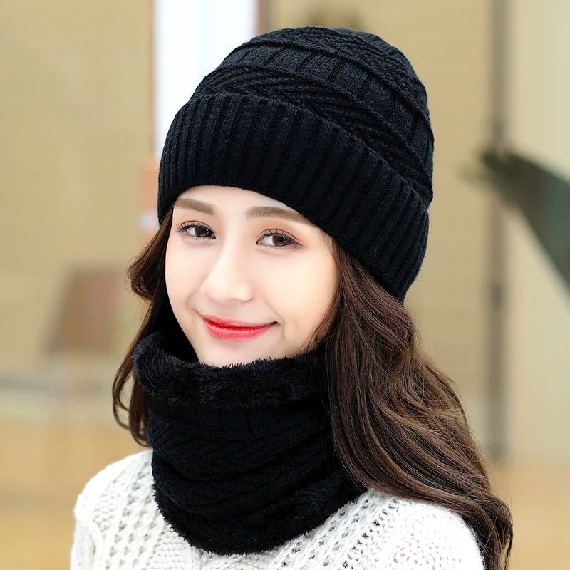 Зимняя теплая шапка для мужчин и женщин 2 шт./компл. вязаные нагрудники катания на