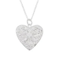 newest fashion color love heart pendant necklace for women gift hollow hexagram star flower pattern opened alloy necklace