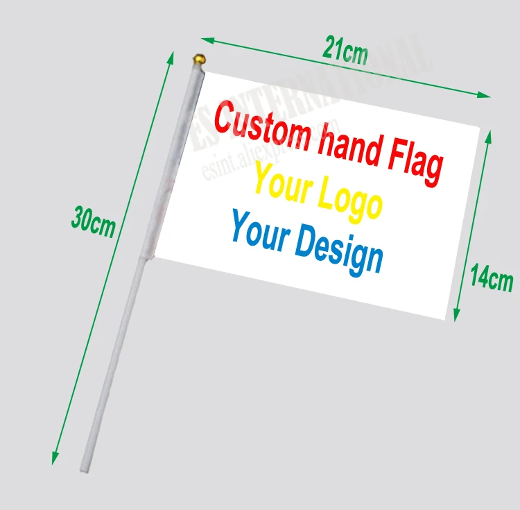 Индонезийский ручной флаг Национальный 14*21 см полиэстер маленький размер