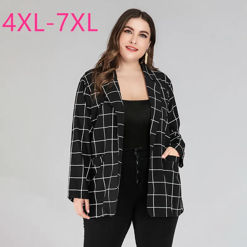 Новинка весна осень плюс размер блейзер для женщин большой длинный рукав